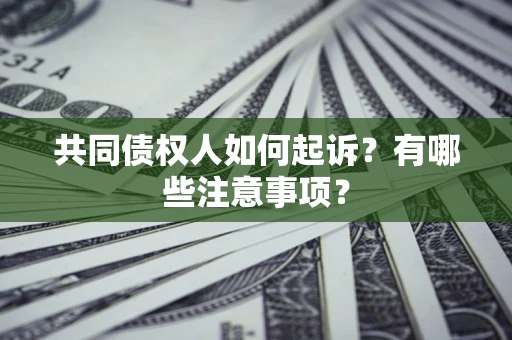 济南共同债权人如何起诉？有哪些注意事项？
